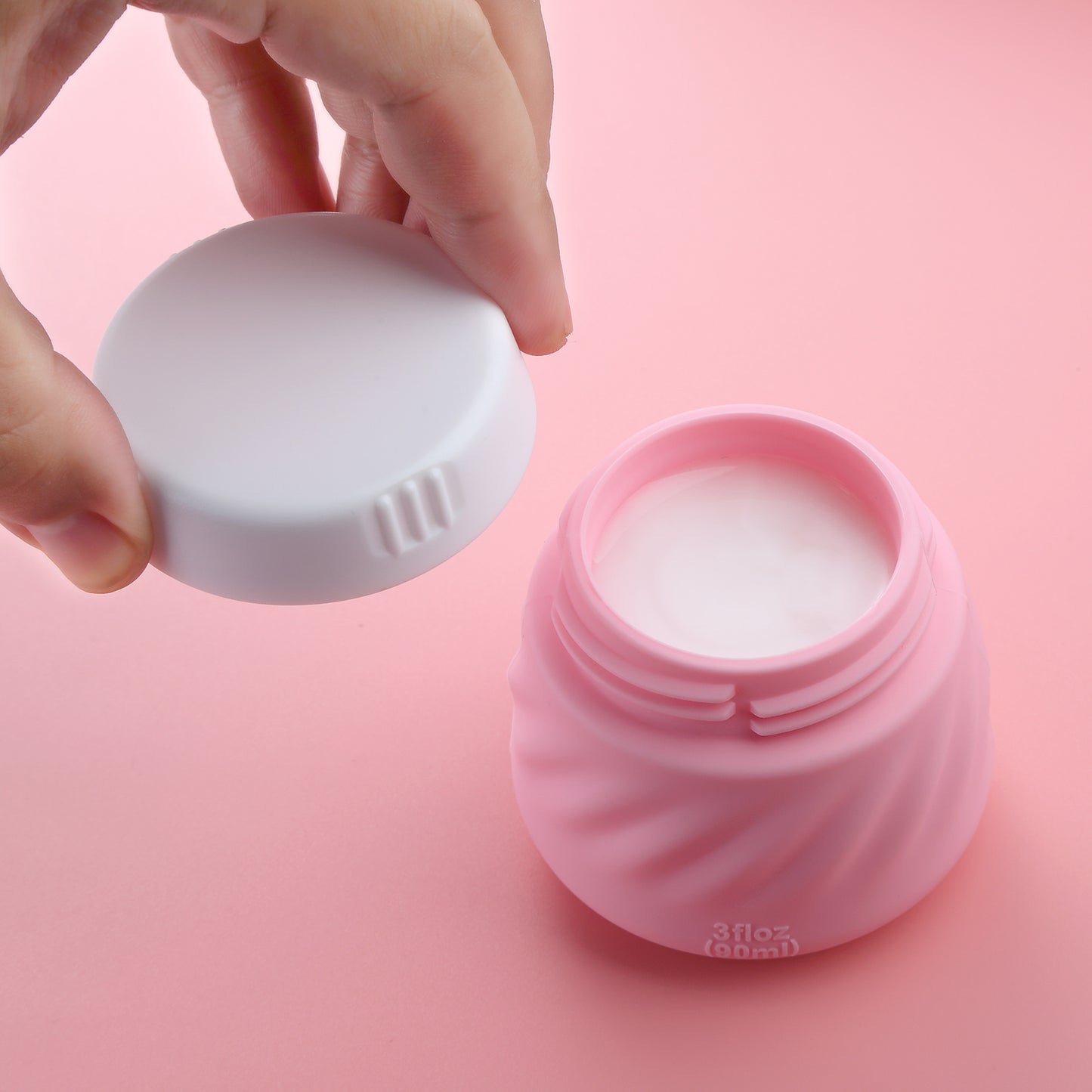 Mrsdry Travel Containers for Toiletries, Silicone Cream Jars TSA Approved Travel Size Containers with Clear Bag, Leak-proof Travel Accessories with Lid for Cosmetic Face Body Hand Cream (4 Pack)