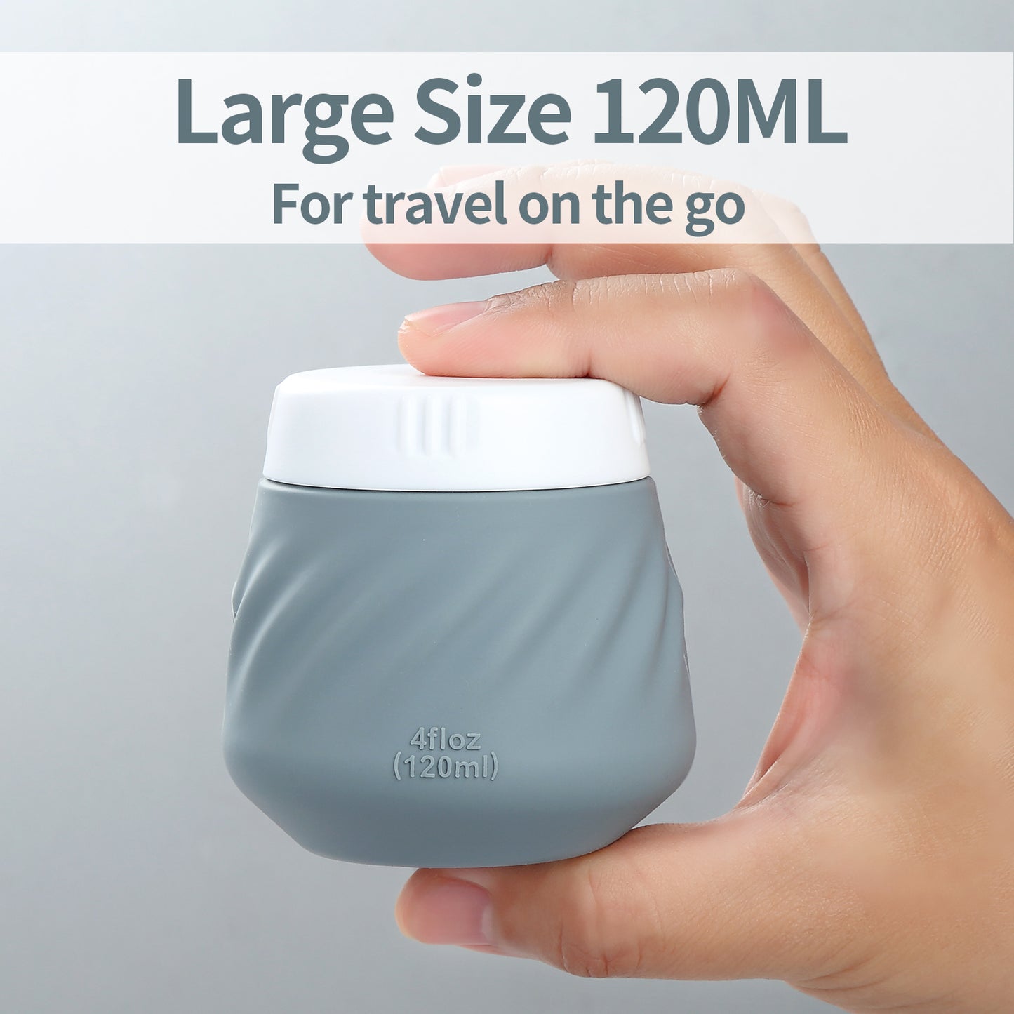 Mrsdry Travel Containers for Toiletries, Silicone Cream Jars TSA Approved Travel Size Containers with Clear Bag, Leak-proof Travel Accessories with Lid for Cosmetic Face Body Hand Cream (4 Pack)