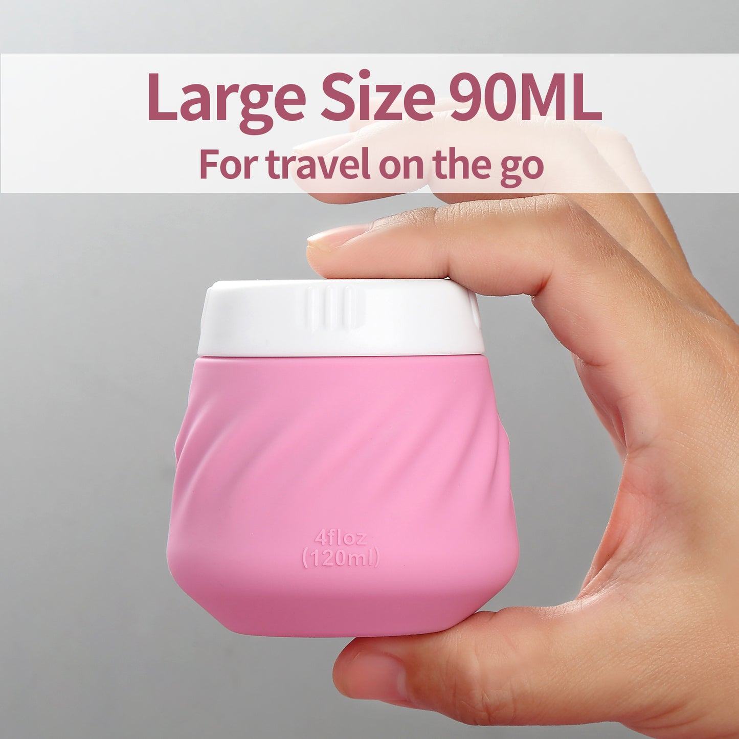 Mrsdry Travel Containers for Toiletries, Silicone Cream Jars TSA Approved Travel Size Containers with Clear Bag, Leak-proof Travel Accessories with Lid for Cosmetic Face Body Hand Cream (4 Pack)