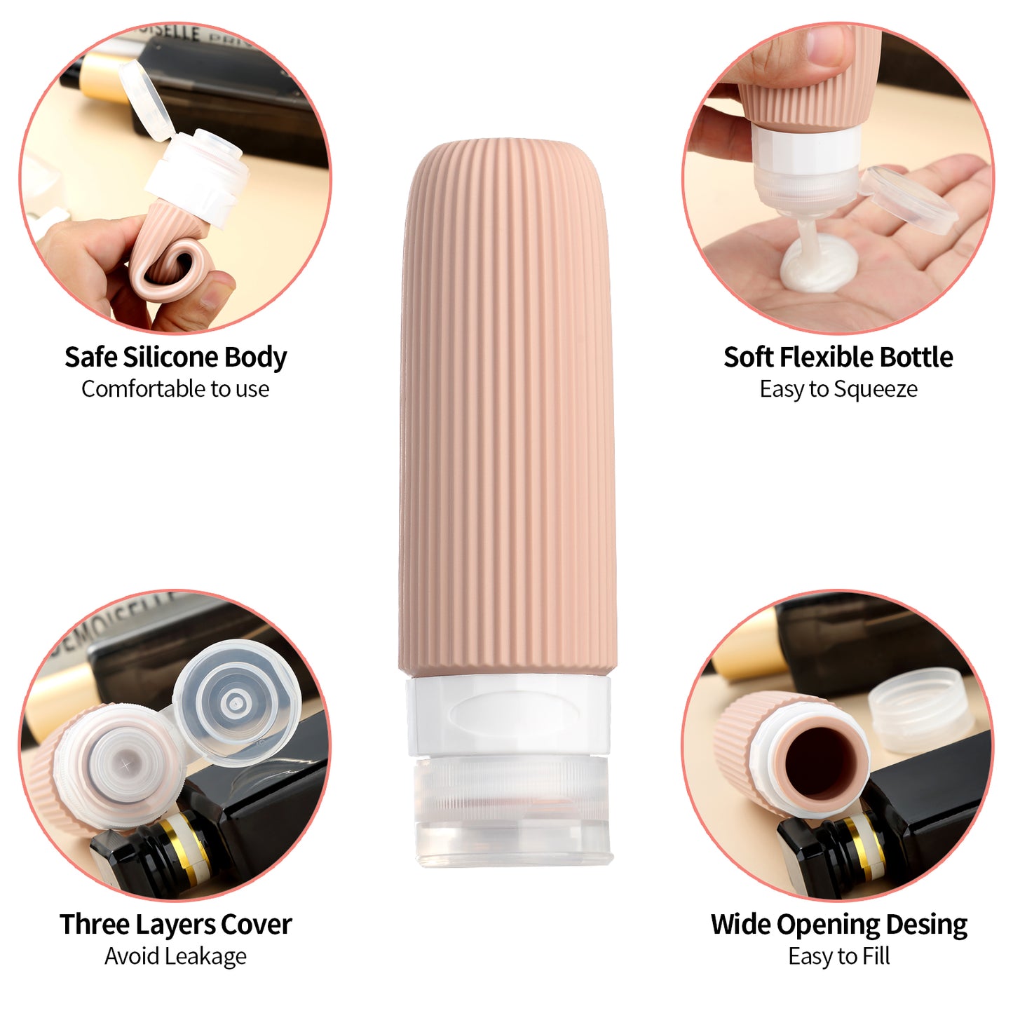 Mrsdry 16 Pack Travel Bottles Set, TSA Approved Leak Proof Silicone Squeezable Containers for Toiletries, Refillable Travel Accessories for Conditioner, Shampoo, Lotion & Body Wash Accessories