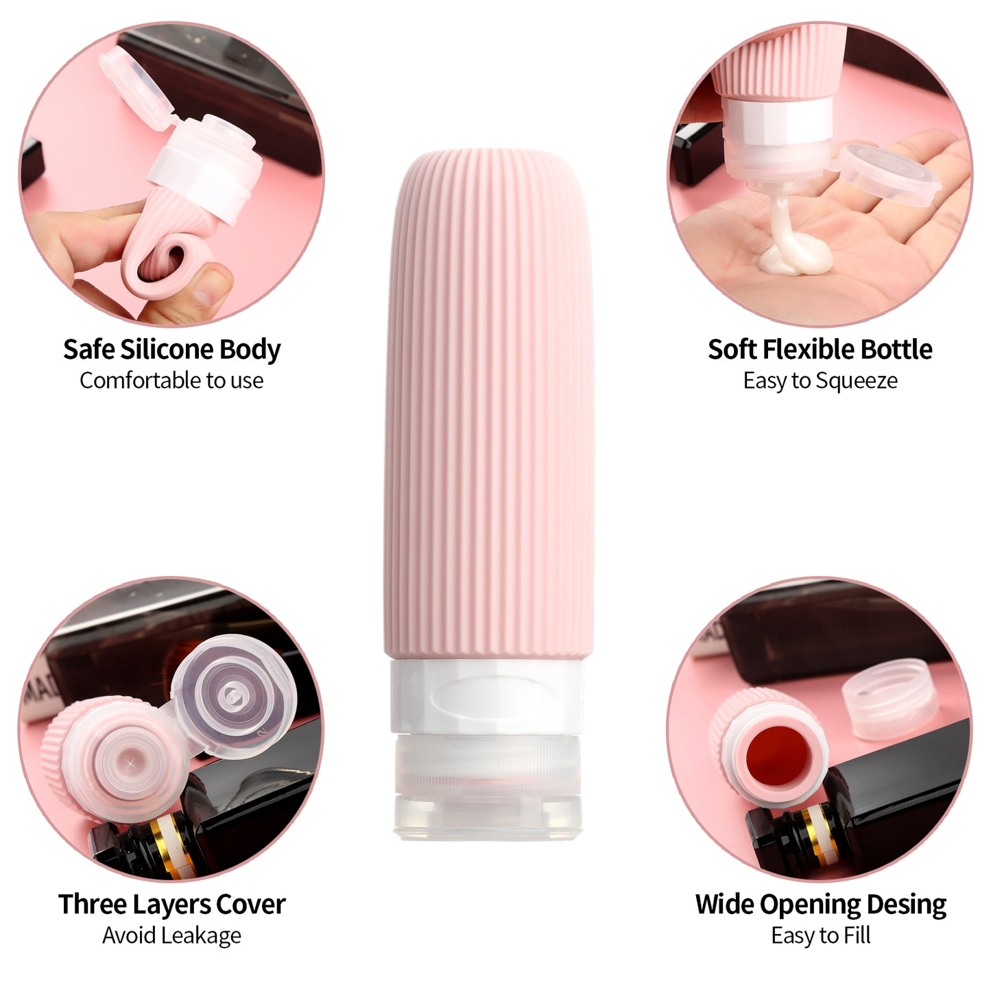 Mrsdry 16 Pack Travel Bottles for Toiletries, Large 6oz Silicone Travel Containers jar for Toiletries, Leak Proof Refillable Liquid Shampoo And Conditioner Travel Essentials toiletry Bottles