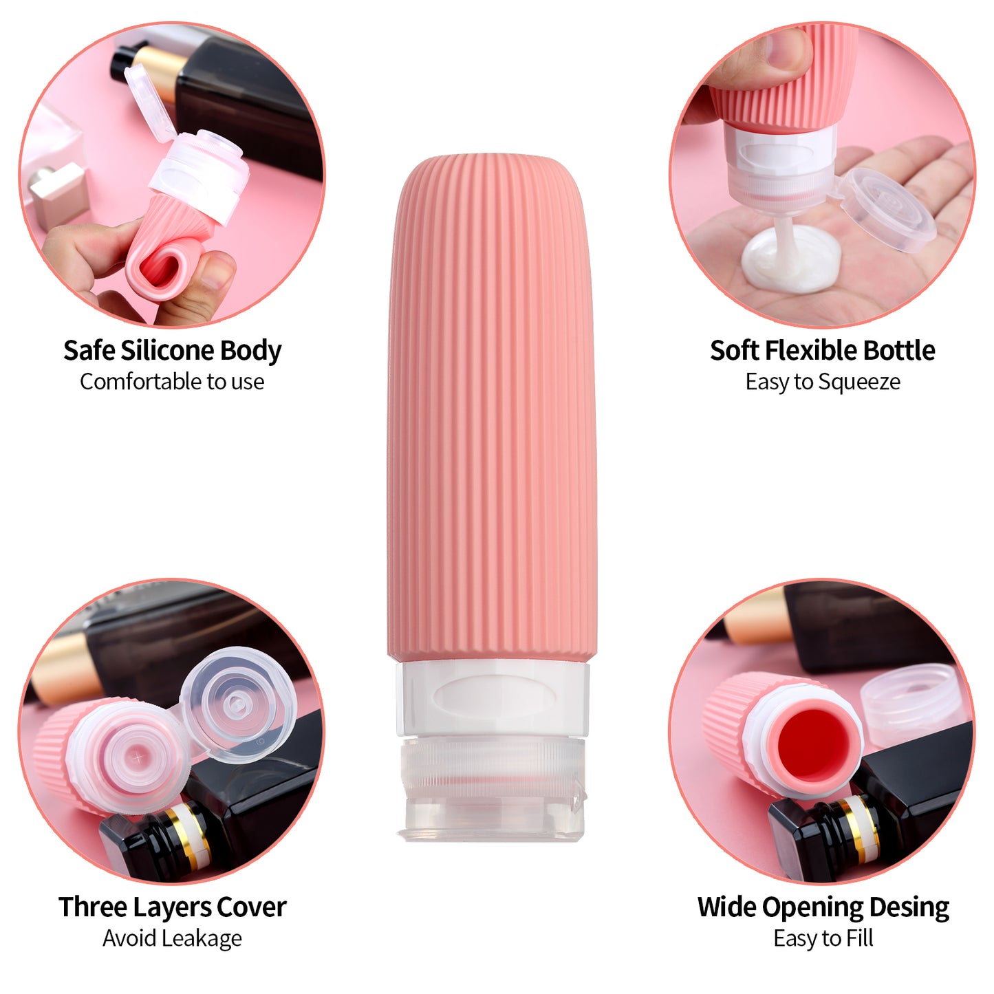 Mrsdry 16 Pack Travel Bottles Set, TSA Approved Leak Proof Silicone Squeezable Containers for Toiletries, Refillable Travel Accessories for Conditioner, Shampoo, Lotion & Body Wash Accessories