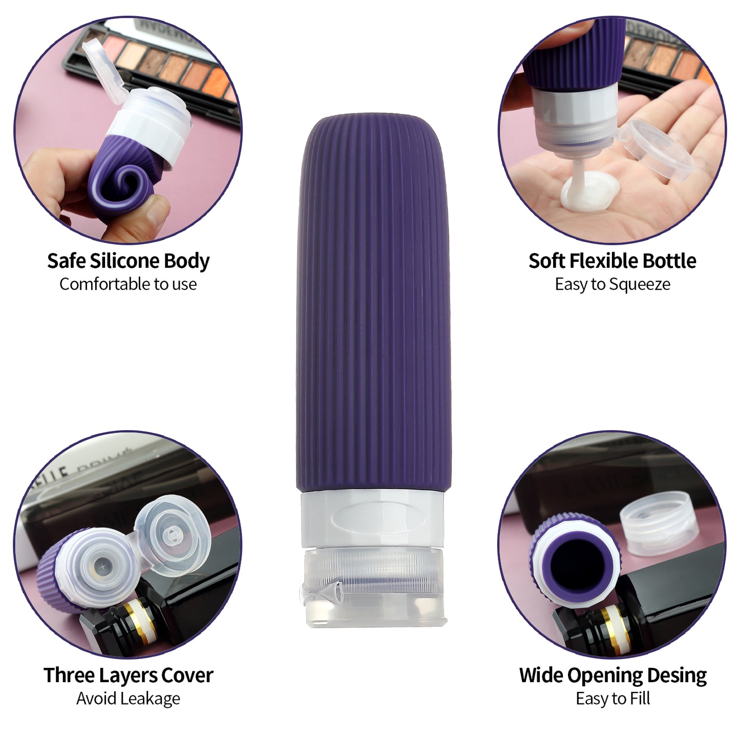Mrsdry 16 Pack Travel Bottles Set, TSA Approved Leak Proof Silicone Squeezable Containers for Toiletries, Refillable Travel Accessories for Conditioner, Shampoo, Lotion & Body Wash Accessories