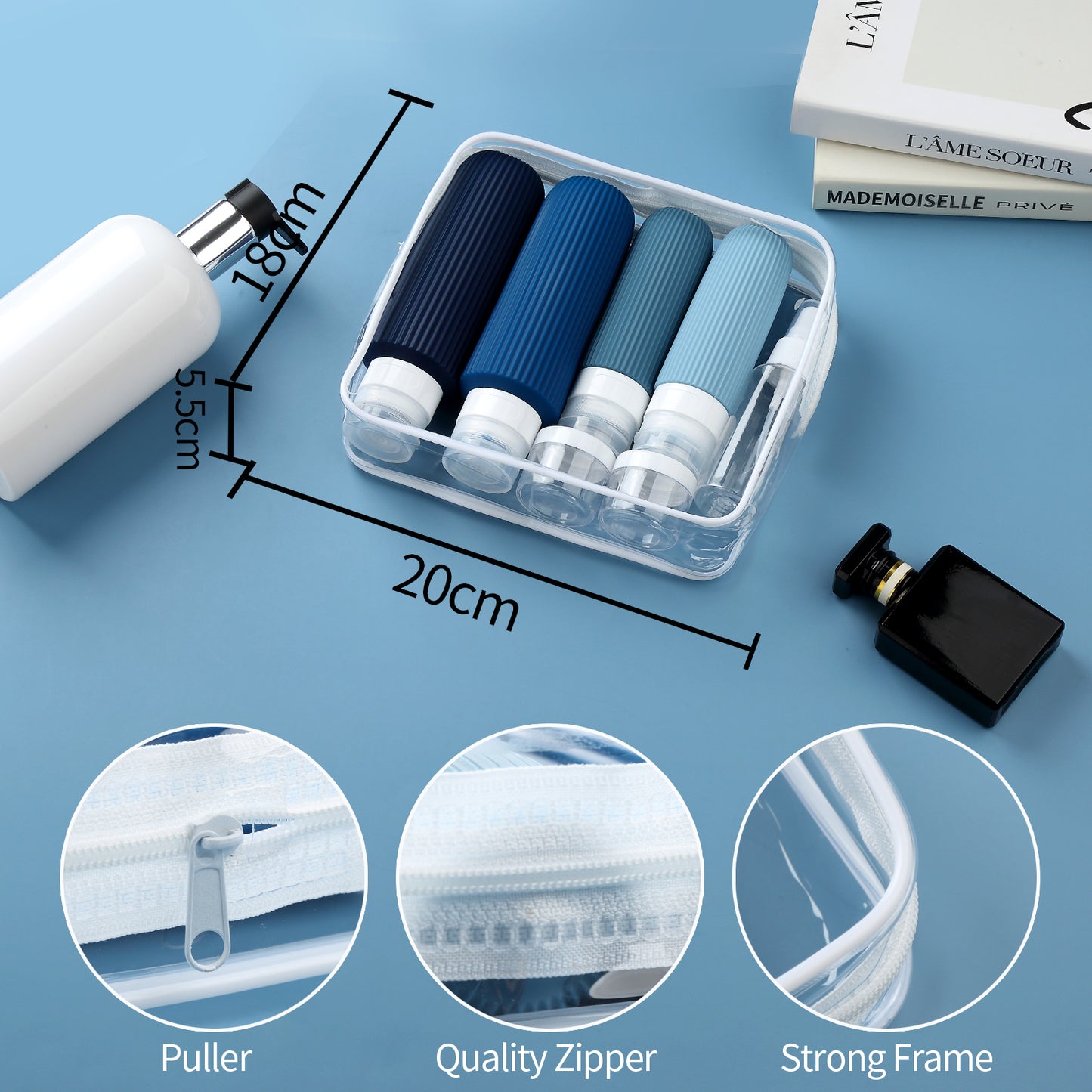 Mrsdry 16 Pack Travel Bottles for Toiletries, Large 6oz Silicone Travel Containers jar for Toiletries, Leak Proof Refillable Liquid Shampoo And Conditioner Travel Essentials toiletry Bottles