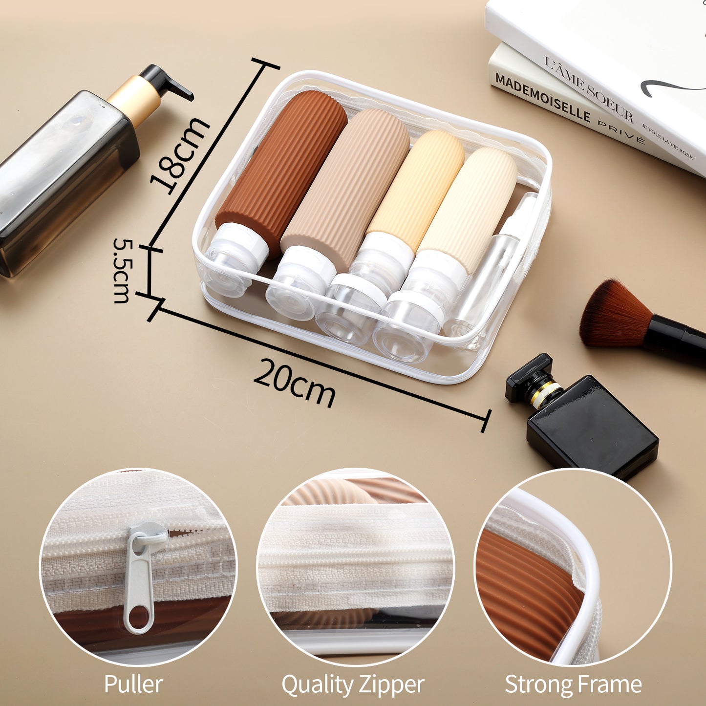 Mrsdry 16 Pack Travel Bottles for Toiletries, Large 6oz Silicone Travel Containers jar for Toiletries, Leak Proof Refillable Liquid Shampoo And Conditioner Travel Essentials toiletry Bottles