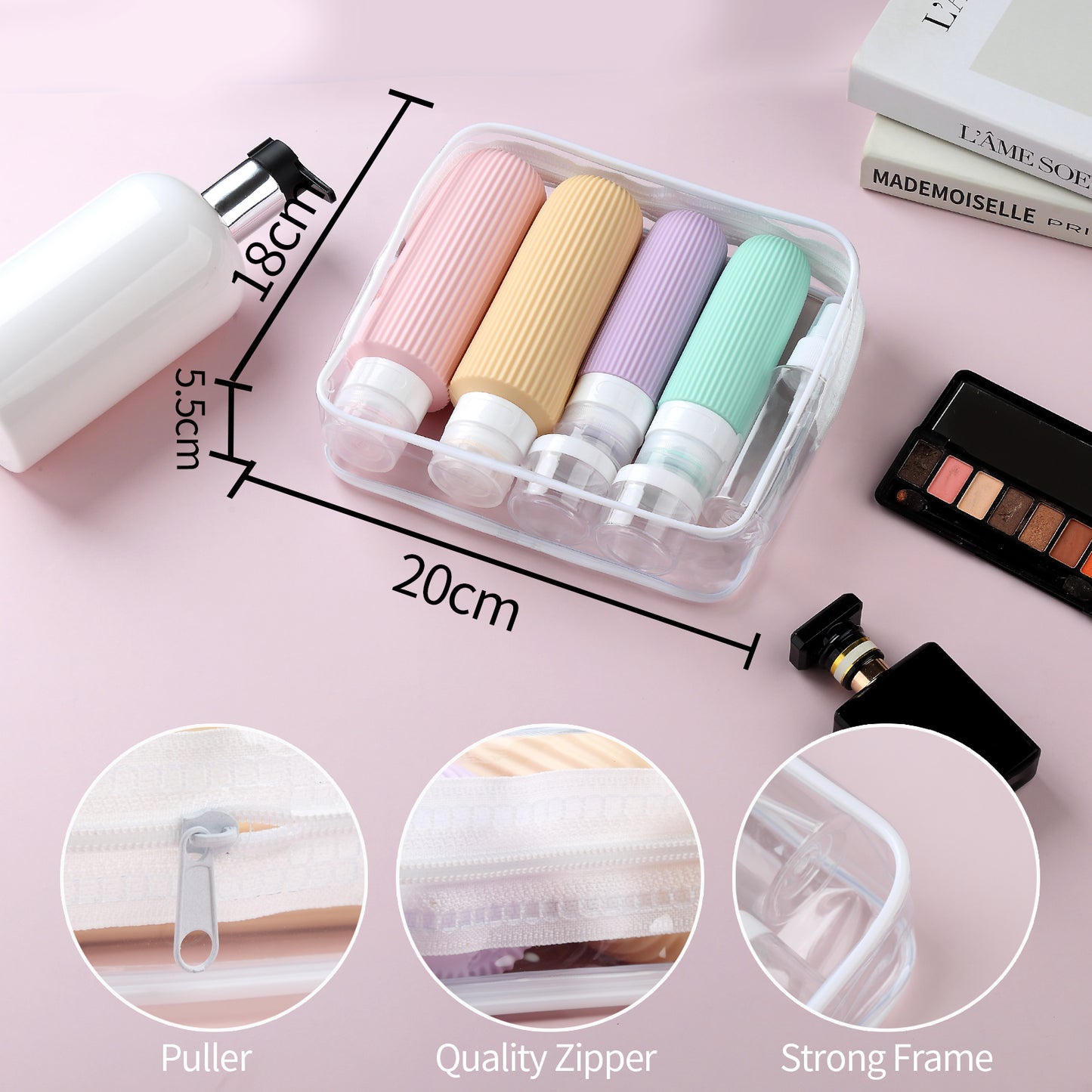 Mrsdry 16 Pack Travel Bottles for Toiletries, Large 6oz Silicone Travel Containers jar for Toiletries, Leak Proof Refillable Liquid Shampoo And Conditioner Travel Essentials toiletry Bottles