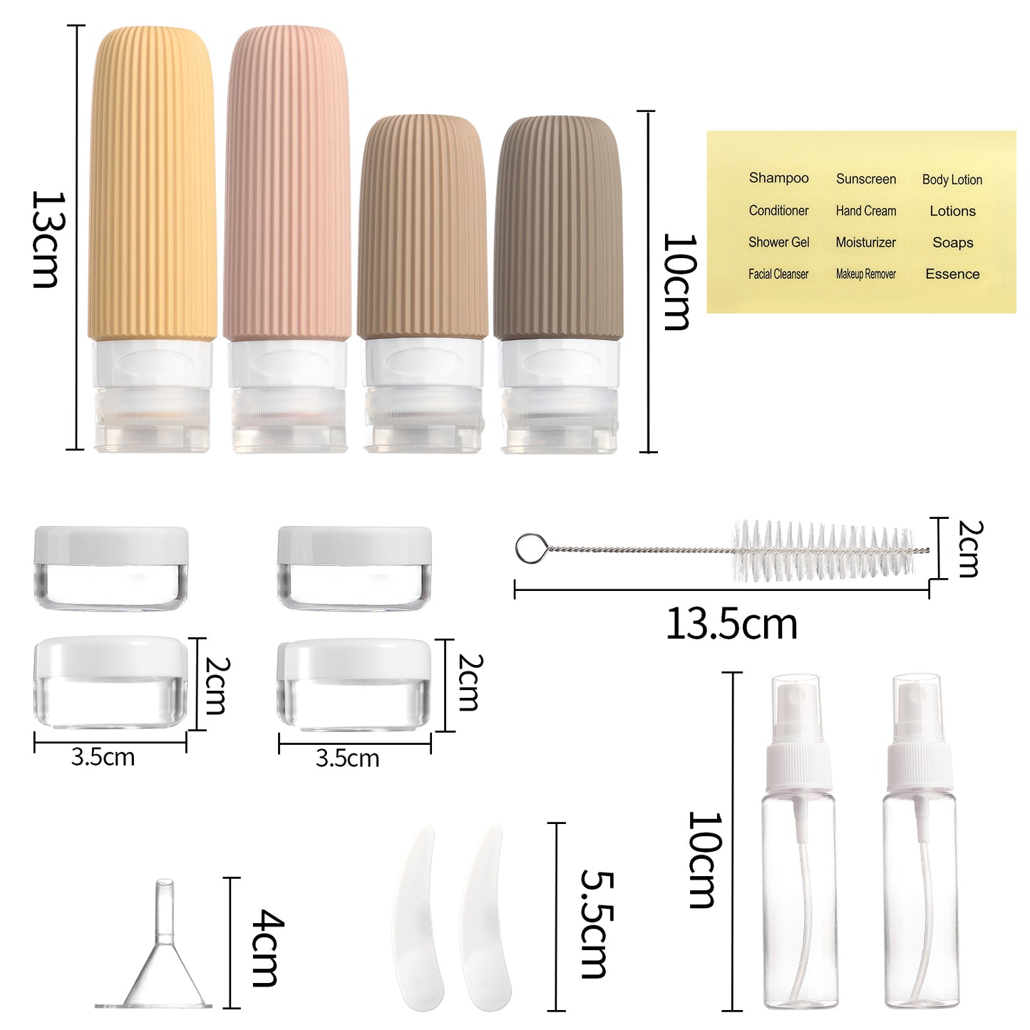 Mrsdry 16 Pack Travel Bottles Set, TSA Approved Leak Proof Silicone Squeezable Containers for Toiletries, Refillable Travel Accessories for Conditioner, Shampoo, Lotion & Body Wash Accessories