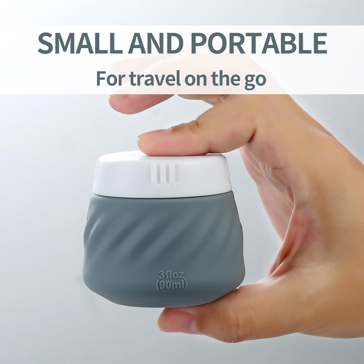 Mrsdry Travel Containers for Toiletries, Silicone Cream Jars TSA Approved Travel Size Containers with Clear Bag, Leak-proof Travel Accessories with Lid for Cosmetic Face Body Hand Cream (4 Pack)