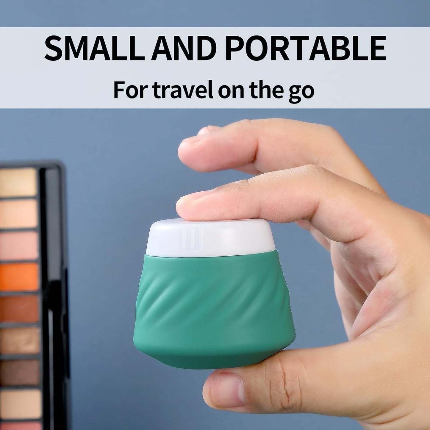 Mrsdry Travel Containers for Toiletries, Silicone Cream Jars TSA Approved Travel Size Containers with Clear Bag, Leak-proof Travel Accessories with Lid for Cosmetic Face Body Hand Cream (4 Pack)