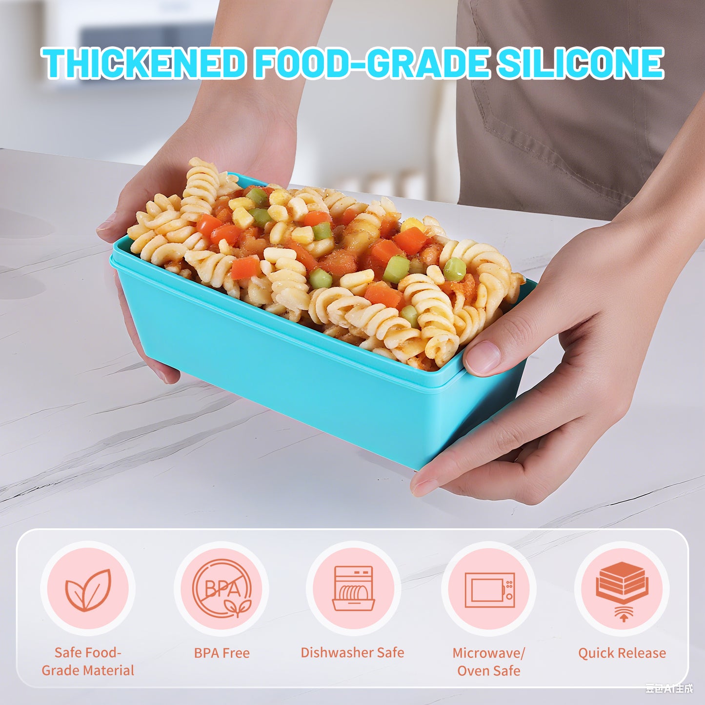Mrsdry BPA-Free Silicone Freezer Molds with Base, Individual 6-Pack 1-Cup & 2-Cup Portion Soup Cubes Freezer Tray with Lid for Food Storage, Dishwasher Safe, Silicone Freezer Containers for Meal Prep