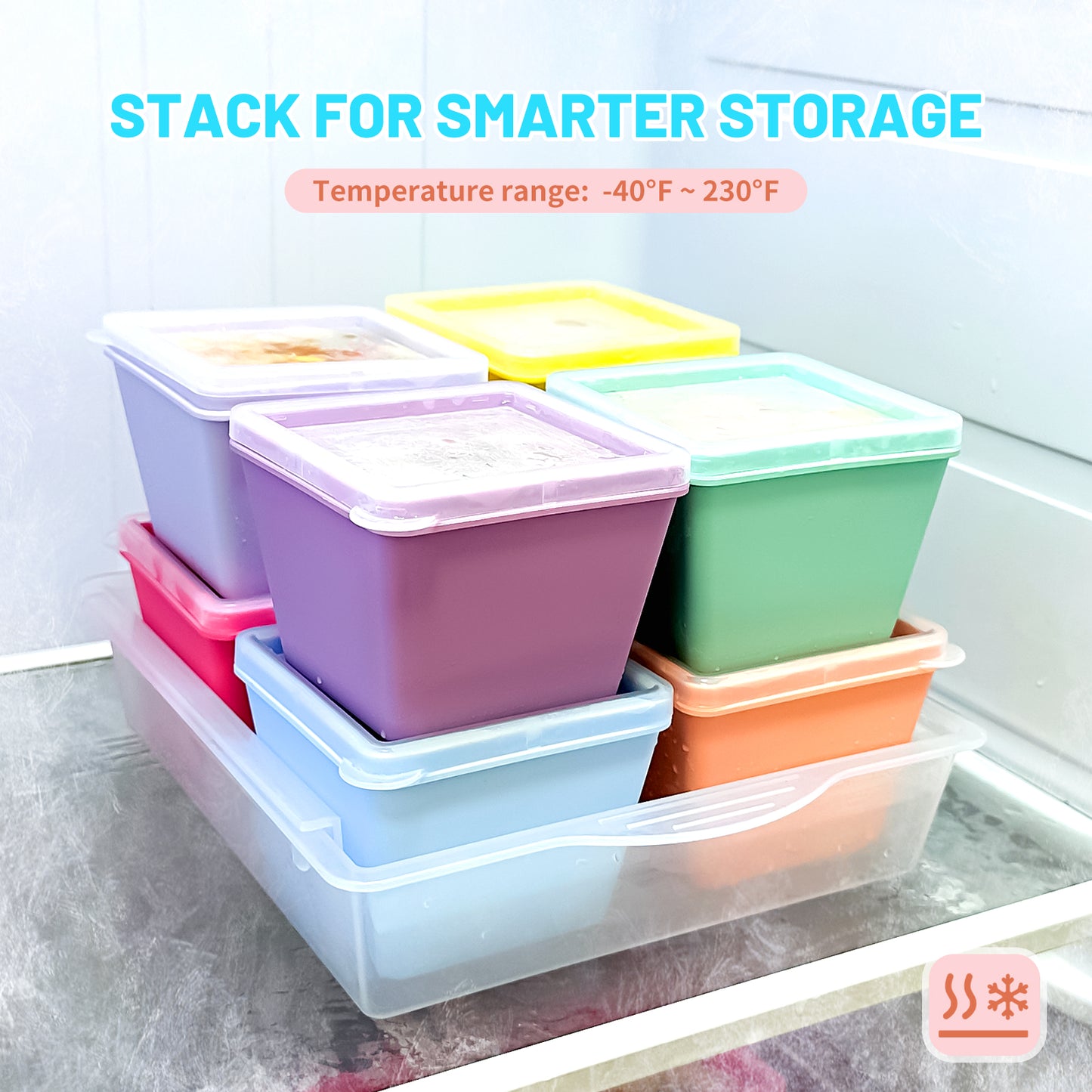 Mrsdry BPA-Free Silicone Freezer Molds with Base, Individual 8-Pack 1-Cup Portion Soup Cubes Freezer Tray with Lids for Food Storage, Oven & Dishwasher Safe, Silicone Freezer Containers for Meal Prep