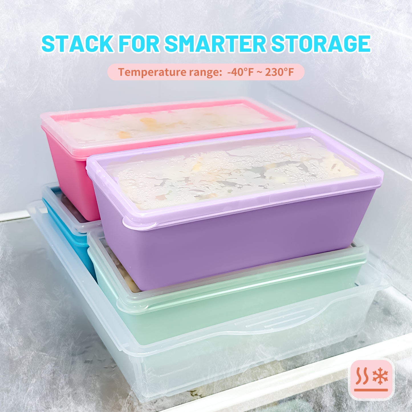 Mrsdry BPA-Free Silicone Freezer Molds with Base, Individual 4-Pack 2-Cup Portion Soup Cubes Freezer Tray with Lids for Food Storage, Oven & Dishwasher Safe, Silicone Freezer Containers for Meal Prep